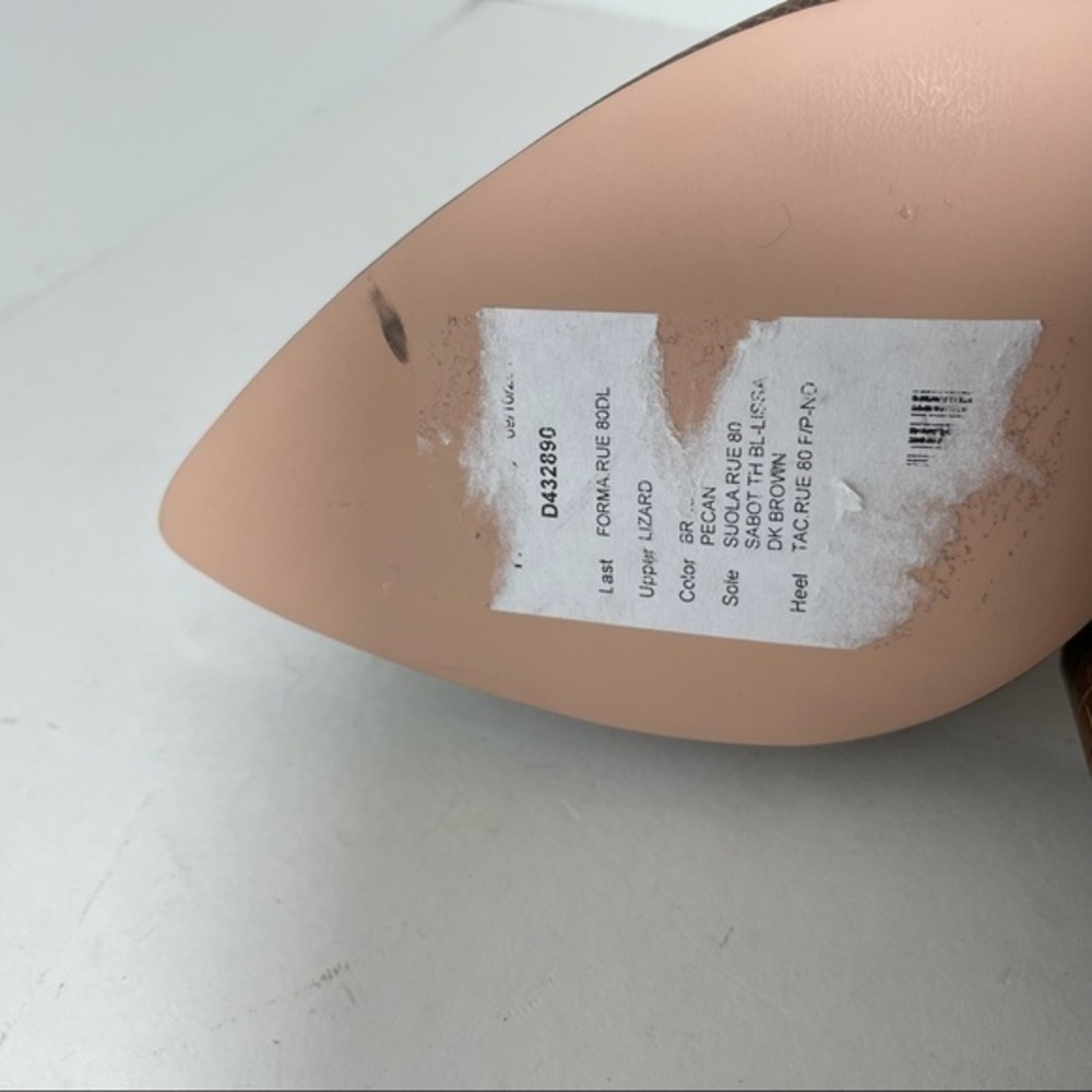 NWOB J. Crew Lissa mule  high heels brown leather embossed lizard size 7 - Picture 7 of 7